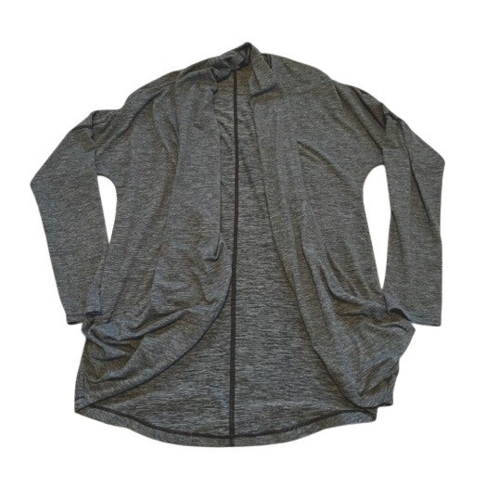 Lucy Activewear Womens M Gray Draped Open Front Cardigan Yoga Athleisure